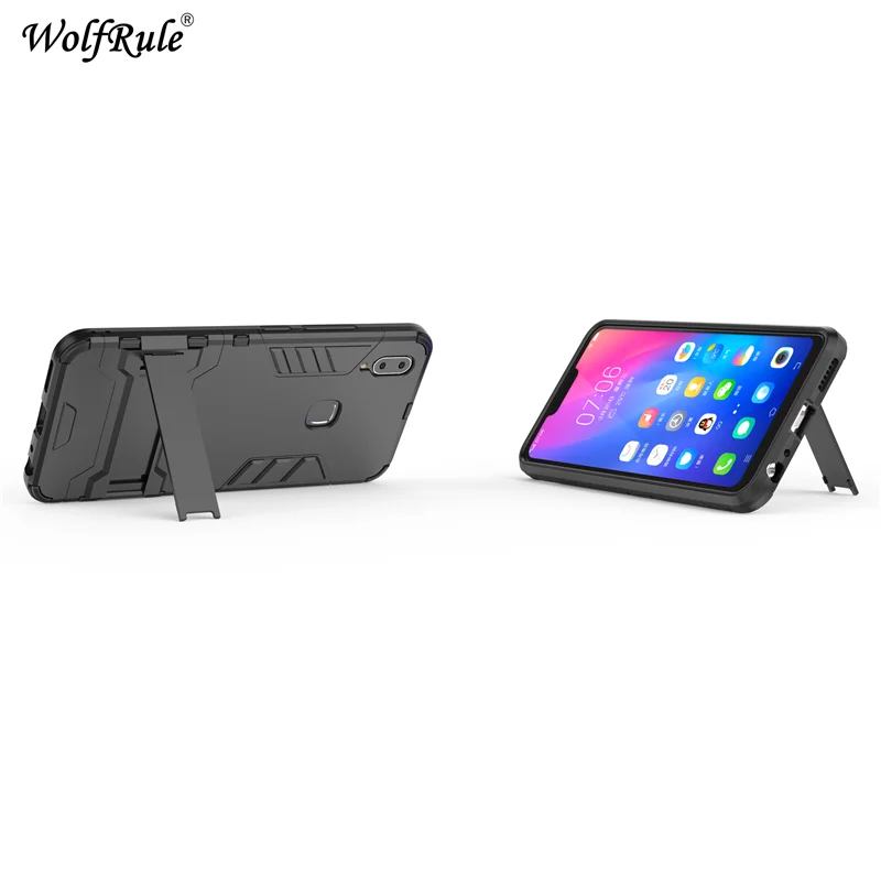 WolfRule Vivo Y83 Pro Чехол мягкая резина + пластиковая подставка чехол для BBK телефона Funda 6