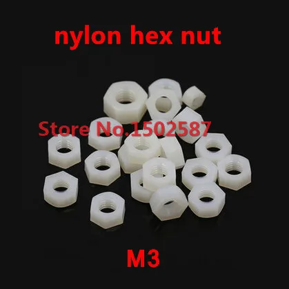 

1000 Pieces White Nylon Hex Nut M3 RoSH Plastic Nuts