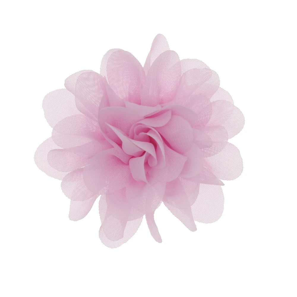 10 шт Мода " шифон цветы бутик DIY цветок девушки без повязки на голову без заколка для волос Детская аксессуары для волос - Цвет: dark pink
