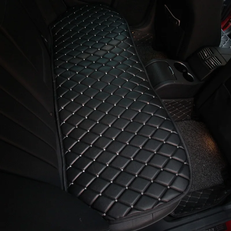 Универсальная автомобильная подушка для сиденья из искусственной кожи с бриллиантами, блестящие хрустальные стразы, автомобильные чехлы для сидений для девочек и женщин, четыре сезона