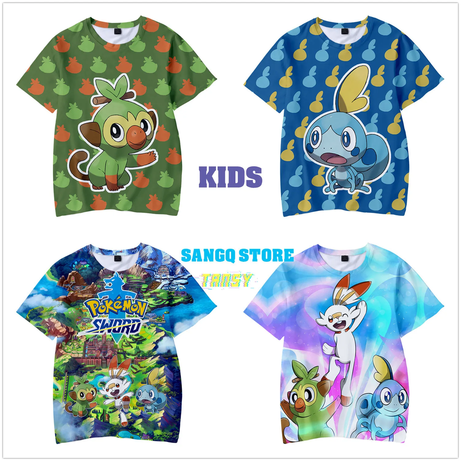 Cartoon Print Baby Pokemon Sword and Shield T Shirt For Summer Infant Kids Boys Girls Clothes Cotton Toddler Letter Tops