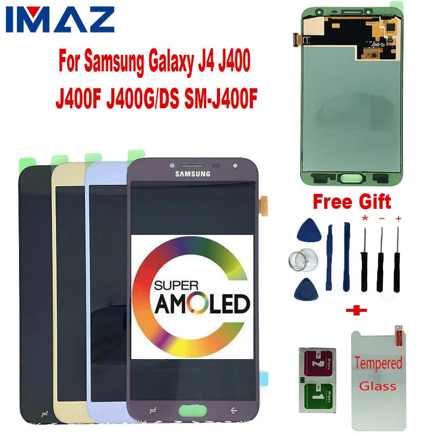 IMAZ 5," AMOLED для samsung Galaxy J4 J400 J400F J400H J400P J400M J400G дисплей сенсорный экран дигитайзер Запасные части