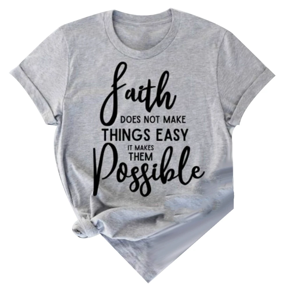 Женская футболка с надписью Faith Inspiration летняя коротким рукавом большие