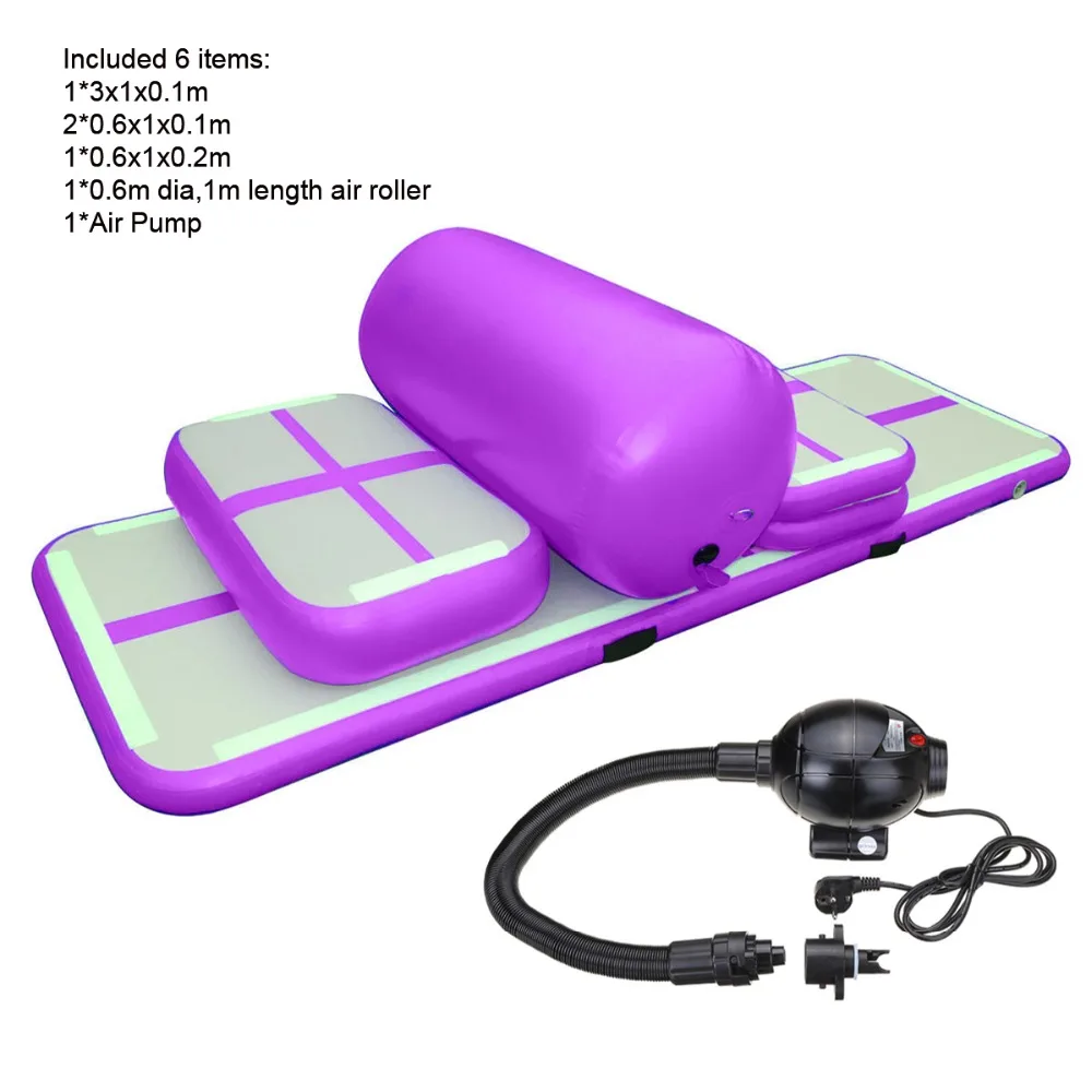 

Airtrack A Set 6 pieces Of Home Edition Inflatable Gym Mat,10cm DWF Inflatable Gymnastics Air Tumble Track Mat Training Set