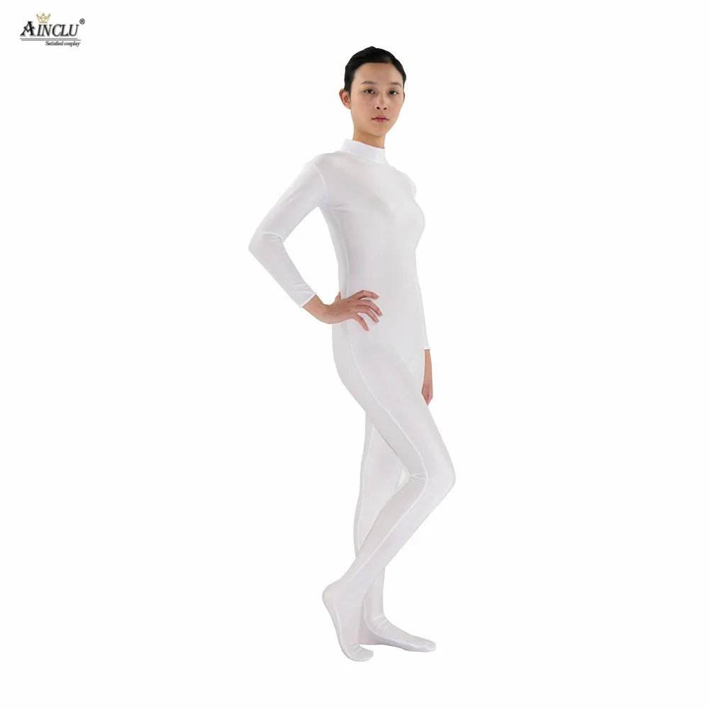 

Ainclu Women Spandex Nylon Lycra White Head-handless Body Second Skin Tight Color Custom Skin Suit Cosplay Costume Zentai