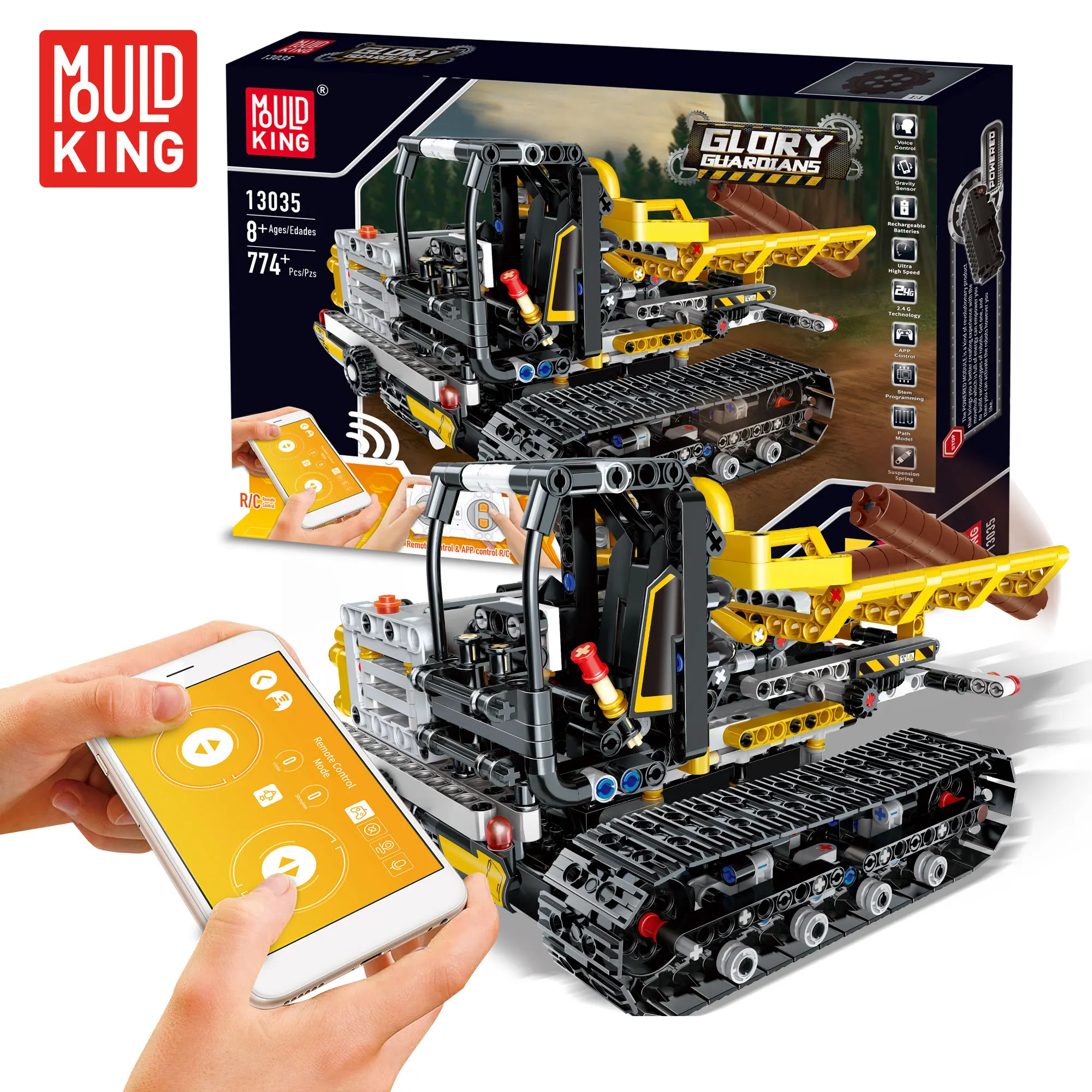 Плесень King Technic блоки 13034 13035 Rc кирпич с приложением управления Gory Gyaroians