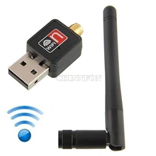 50 шт./лот мини USB 150 м приемник беспроводной LAN адаптер 802.11b/n/g WiFi W/2dBi Антенна ПК