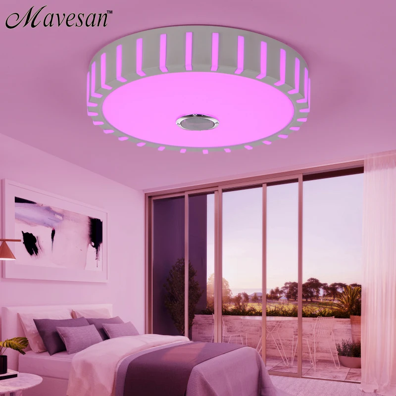 Современные светодиодные потолочные лампы с Bluetooth управлением Bluetooth контроль изменение цвета потолка поверхностного монтажа осветительное приспособление dero