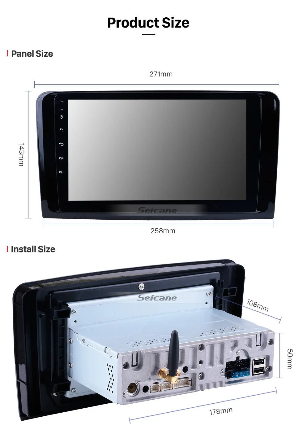 Discount Seicane Android 9.0 IPS for 2005-2012 Mercedes Benz GL Class X164 GL350 GL420 GL450 GL500/ML CLASS W164 radio Car Unit Player 15