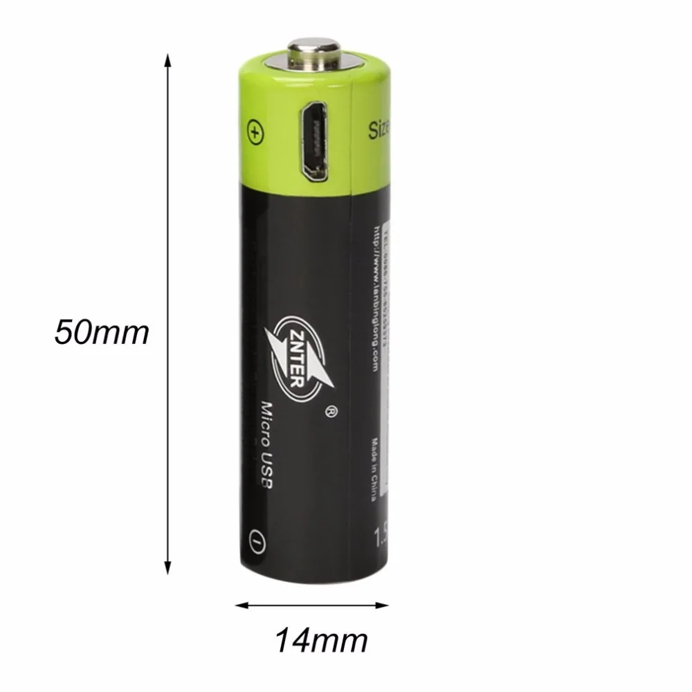 ZNTER 2/4 шт. USB быстрая зарядка AA 1 5 в 1250 мАч батарея перезаряжаемая литий полимерная
