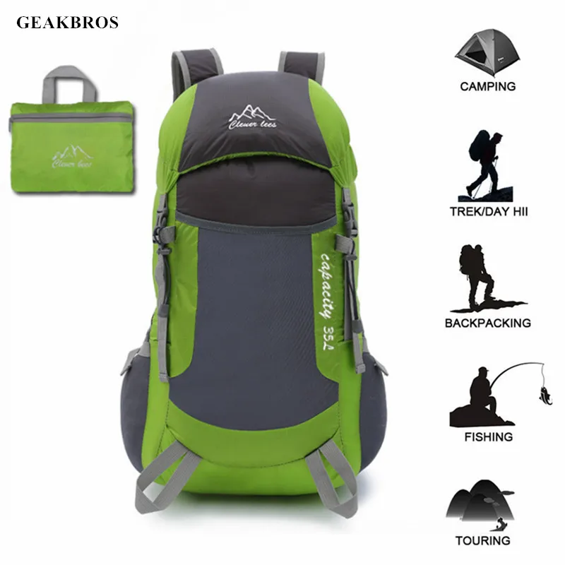 35L Waterproof Outdoor Sport Hiking Camping Travel Backpack Daypack Rucksack Bag
