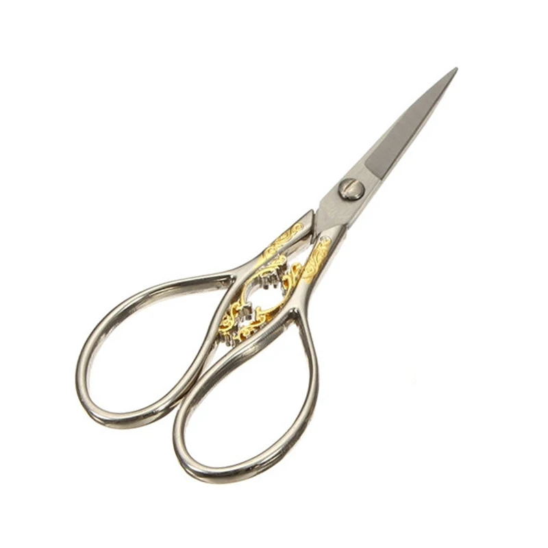 Рукоделие Thrum Fancywork Dressmake Scissor ткань резьба ножницы швейная игла Вышивка крестом портной пряжи винтажная отделка - Цвет: Silver Gold