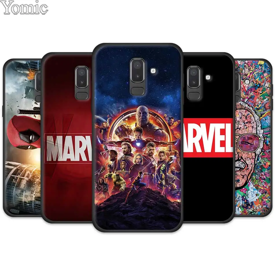 

Deadpool Iron Man Marvel Avengers Black Cases for Samsung Galaxy J4 J6 J8 Plus 2018 J4Plus J6Plus TPU Silicone Phone Case cover