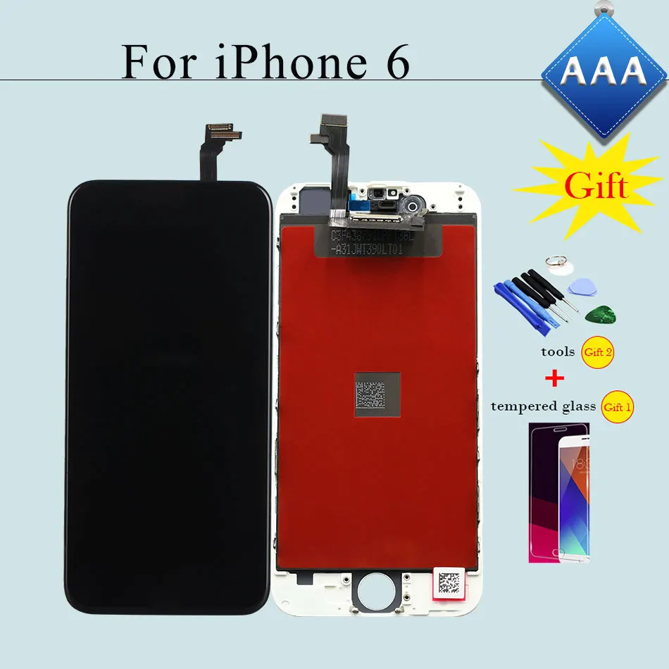 imágenes para Todo el Trabajo de Prueba de Alta Calidad Para el iphone 6 de 4.7 pulgadas LCD de Pantalla Táctil y Digitalizador Asamblea Reemplazo Negro/blanco + 2 Regalos imágenes para Todo el Trabajo de Prueba de Alta Calidad Para el iphone 6 de 4.7 pulgadas LCD de Pantalla Táctil y Digitalizador Asamblea Reemplazo Negro/blanco + 2 Regalos