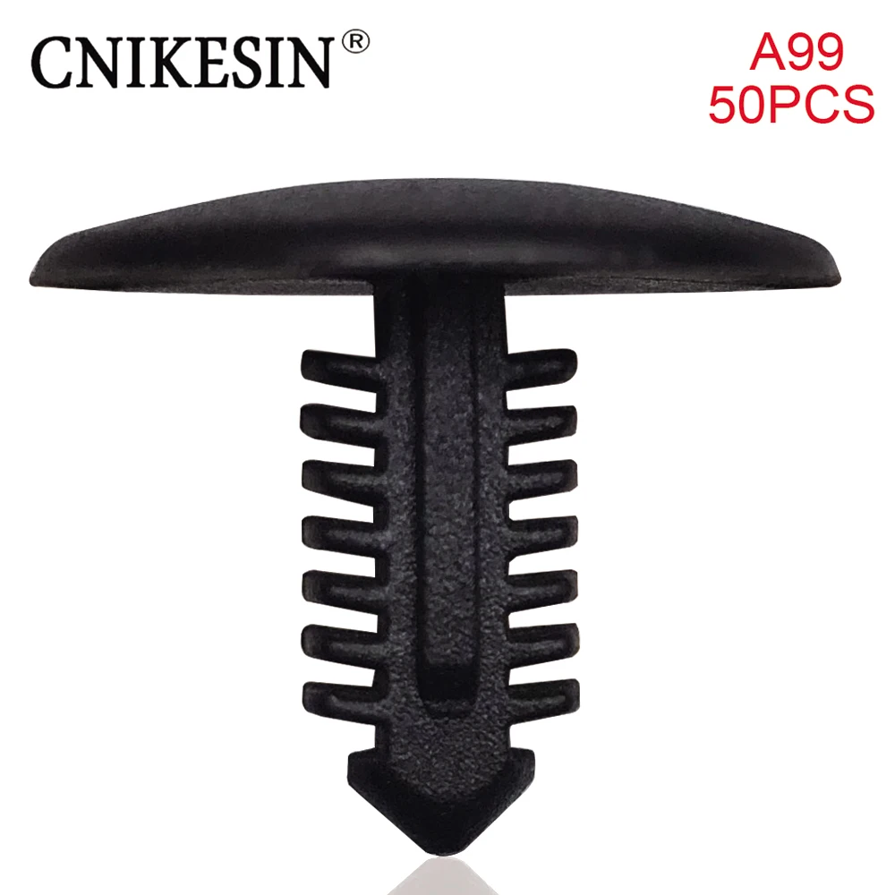 

CNIKESIN 50PCS A99 7.2mm Hole Auto Fastener Nylon Clips Car Roof Trunk Shield Retainers Rivets for Toyota Honda Accord Civic
