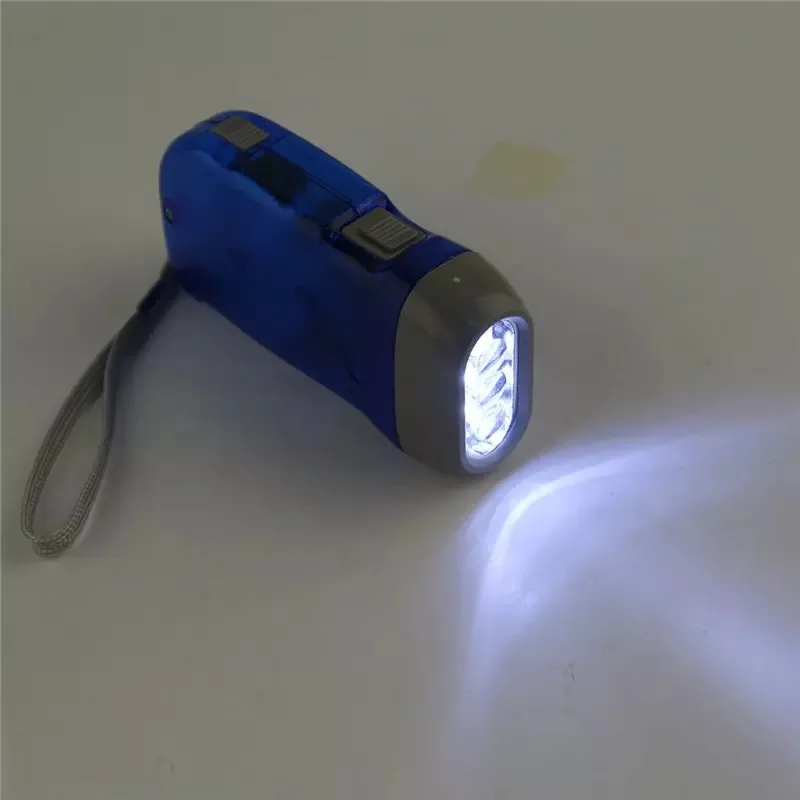 3LED Hand Press Camping Rechargeable Flashlight Torches Energy-saving Light Dynamo Night Light Outd - 1000006220797