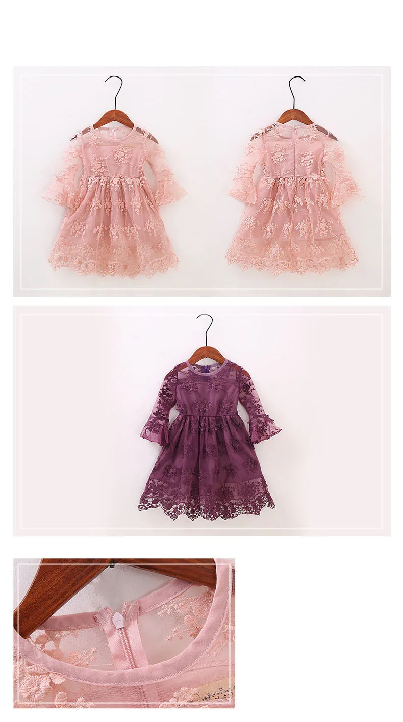 lace crochet flowers baby big girls summer dress Children clothing for 2 4 6 8 10 12 11 13 years flare sleeve kids beautiful girls dresses 3 4 5 6 7 8 9 10 11 12 13 14 years big girls mid long wgite pink purple summer dress for kids girls  ( (9)
