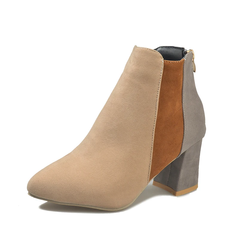 Farbe grau Und Mit schwarzes Komfort Geformt Wildleder Zauber Martin 2018 Persönlichkeit Frauen Stiefel Atmungsaktive Mode Neue Beige Freizeit vwTYan