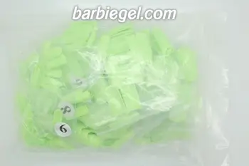 

500pcs/pack wholesale green color fake nails tip french nail tips half cover artifical nails suitable for salon or DIY use 11