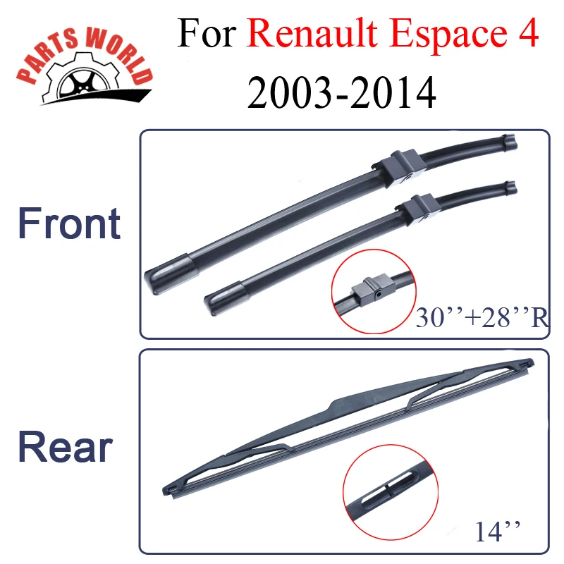 Wiper Blades For Renault Espace 4 2003-2014 Combo Rubber Windshield Front And Rear Windscreen Auto Car Accessories Wiper Blades For Renault Espace 4 2003-2014 Combo Rubber Windshield Front And Rear Windscreen Auto Car Accessories