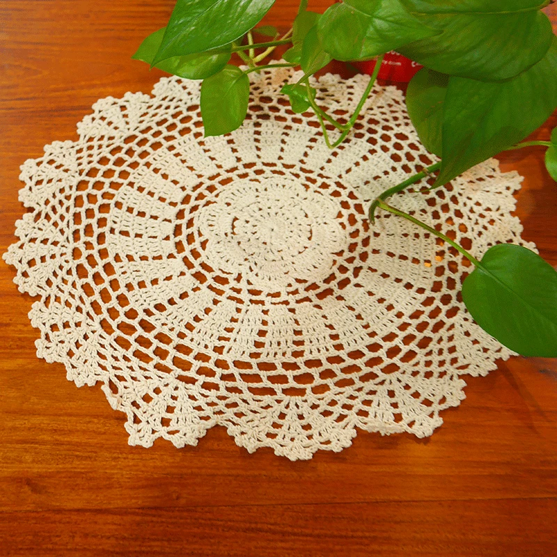 

Handmade hook flowers cotton lace / hollow round decorative mat coasters / Pastoral cup pads