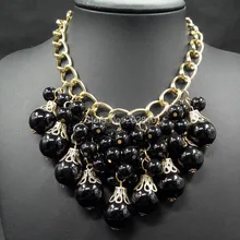Зима новая модель массивное большое колье с жемчужными подвесками эффектное ожерелье из золотых цепей Винтажное колье свитер для женщин