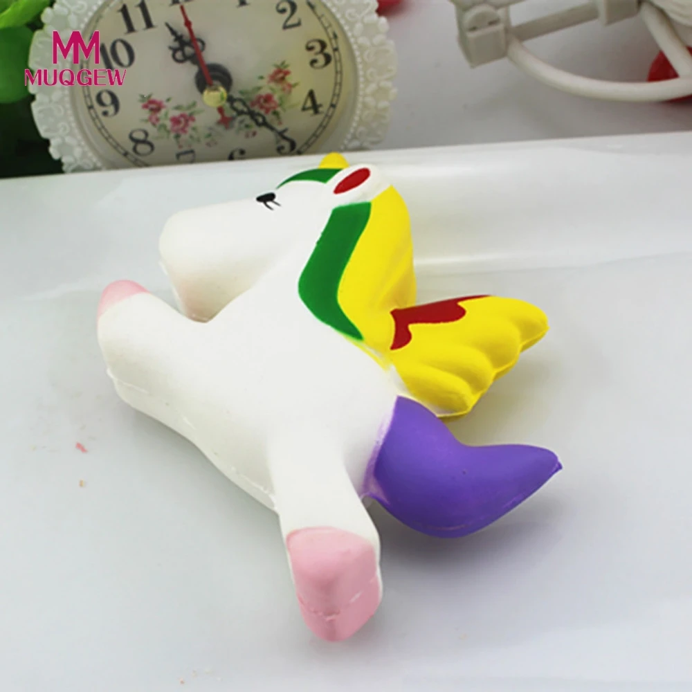 10*8cm Simulation Flying Unicorn Pony Horse Squishy Toys Slow Rising Squeeze Doll Fun Jokes ...
