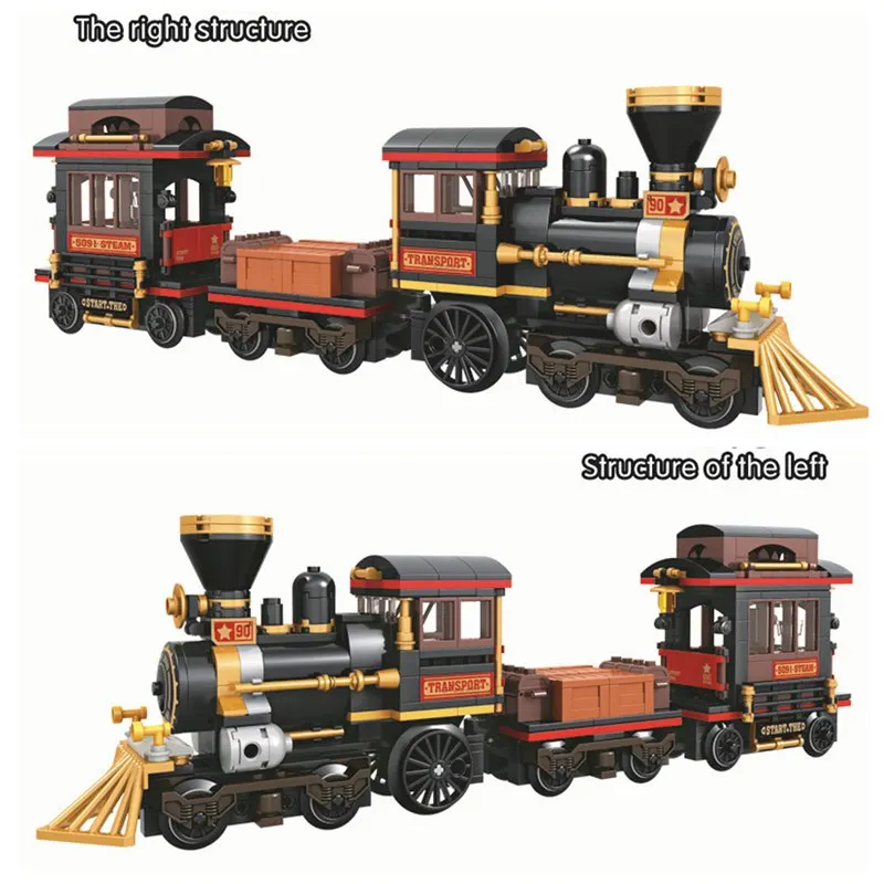 

City Train Blocks The Classic Steam Train 473Pcs Model Building Blocks Toys for Children City Creator Assemble Toys Gifts