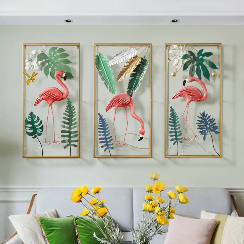 Creativo Hierro Forjado Pared Colgante Flamenco Manualidades