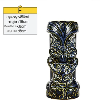 Taza Tiki De Cerámica Hawaiana - 350 Ml, Para Cócteles, Fiestas Temáticas O Decoración