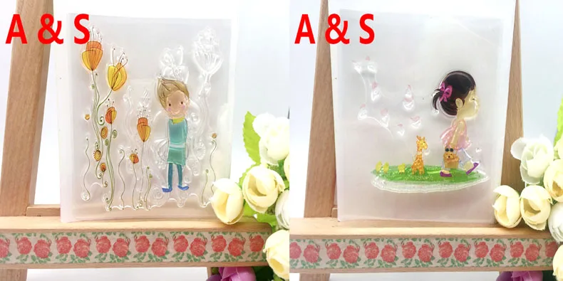 Мальчик и девочка прозрачный чистый силикон штамп/печать для DIY Скрапбукинг/фото