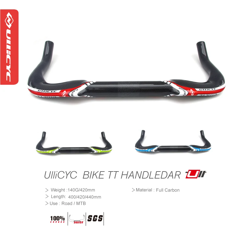 

2019 Ullicyc Full Carbon Road Bicycle Auxiliary Handlebar Rest Bar TT Handlebar Bent Bar Cycling Bike Parts 31.8*400/420/440mm