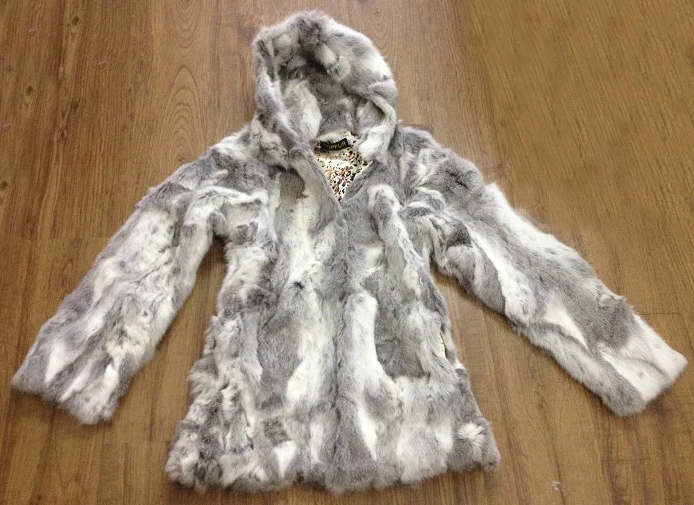 Пальто с капюшоном из натурального кроличьего меха, Меховая куртка, шуба из цельного кроличьего меха, опт и розница, брендовый мех, Лидер продаж KSR56