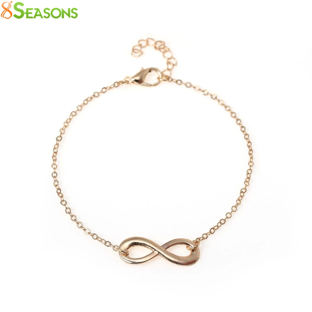 

8SEASONS Hot gold-color antique silver-color Eight Infinity Bracelets for Women Men Friendship Bracelets