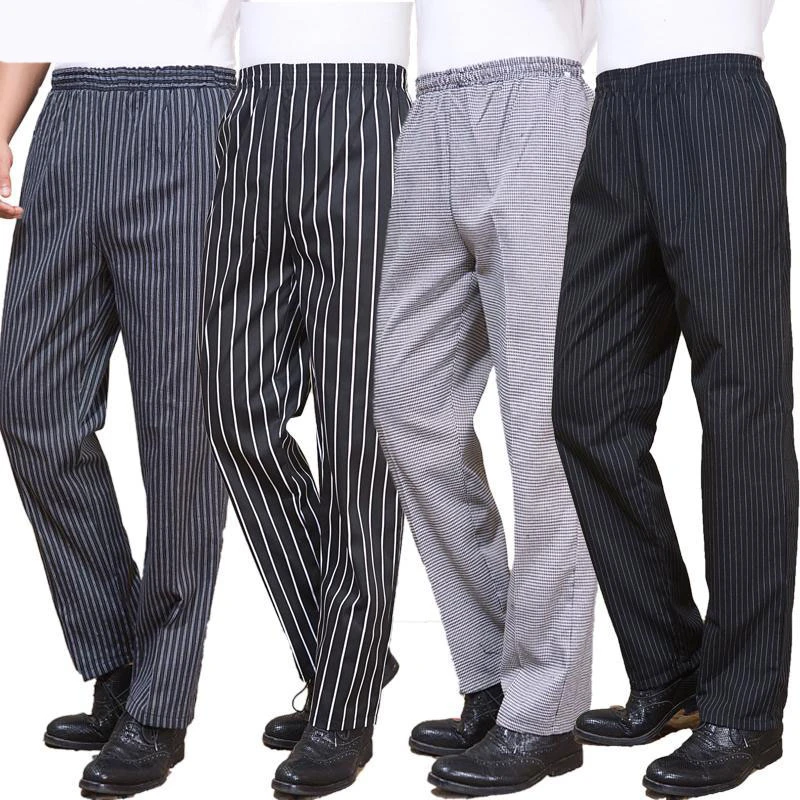 Pantalones de Chef con cintura elástica y bolsillo para hombre y mujer, holgado para uniformes trabajo para Hotel y restaurante, pantalones de cocina de cebra|falda| - AliExpress