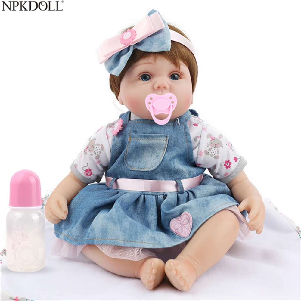 NPKDOLL 16 дюймов 40 см Кукла Реборн детские игрушки для девочек мягкие силиконовые