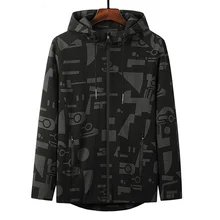 7XL 8XL Спортивное Мужское пальто с принтом, тканевая ветровка для спортзала, новинка, Одежда большого размера, ветрозащитная с капюшоном для бега