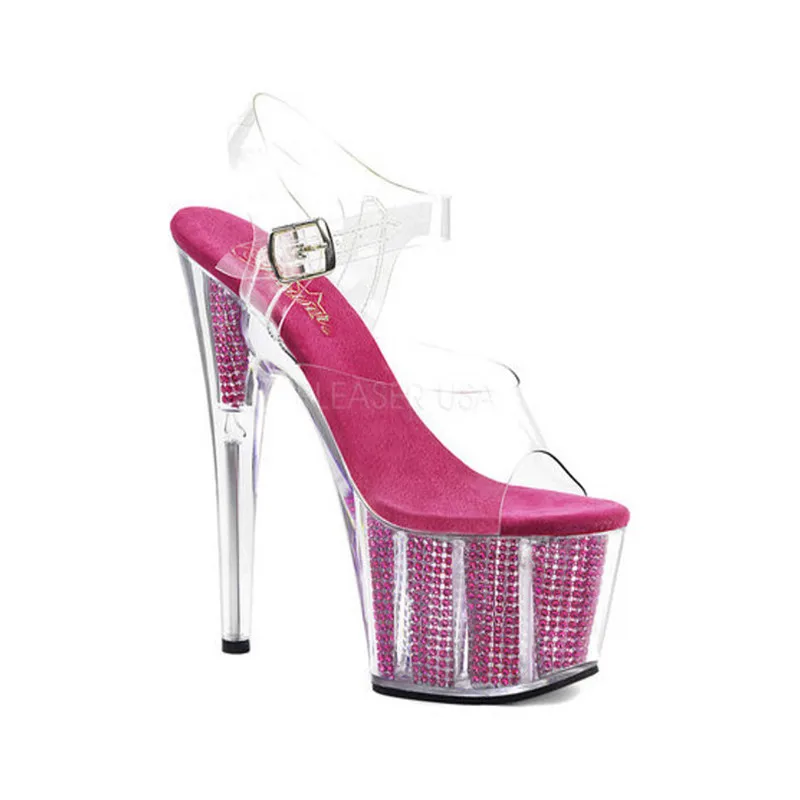 

New, transparent banquet shoes, 15 cm shiny platform sandals, sexy nightclub pole dancing shoes