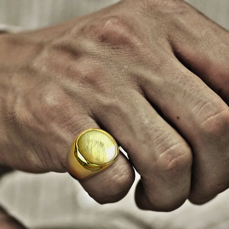 

Mens Stainless Steel Round Signet Ring for Men Pinky Band Stainless Steel Male Jewelry