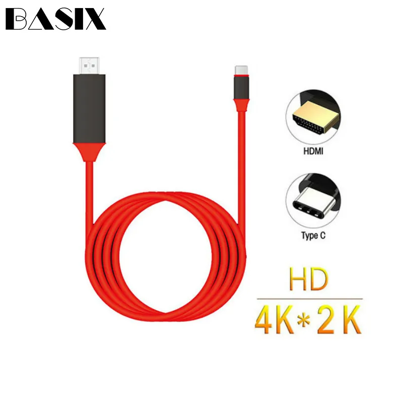  Basix Type C To HDMI Cable 4K 30Hz usb-C to HDMI Converter USB 3.1 HD Extend Adapter for Macbook Sa