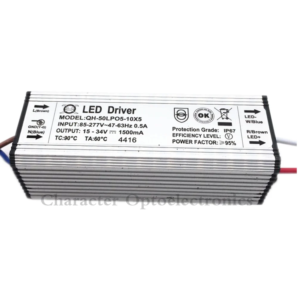 5 шт. высокое качество светодиодный драйвер dc15-34v 50 Вт 1500MA 5-10x5w LED Питание Водонепроницаемый IP67 прожектор постоянного тока