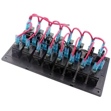 EDFY 8 Gang Waterproof Rocker Switch Panel with LED Indicators For Boat