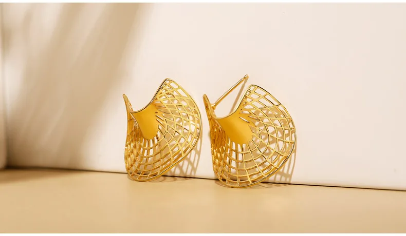 SA SILVERAGE 925 пробы серебряные серьги-гвоздики с покрытием из 14 К желтого золота для женщин, секционные серьги, модное ювелирное изделие, подарок для женщин