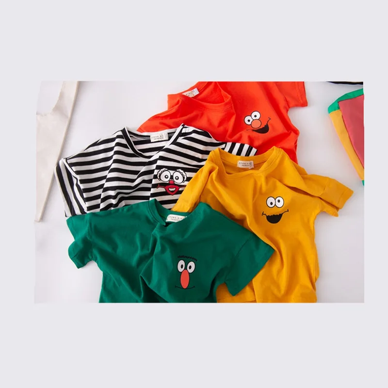 

Family Matching Clothes Boy Girl Cartoon Cotton Multicolor Matching Outfits T-shirt Short Sleeve Mom and Daughter Tops QZ099