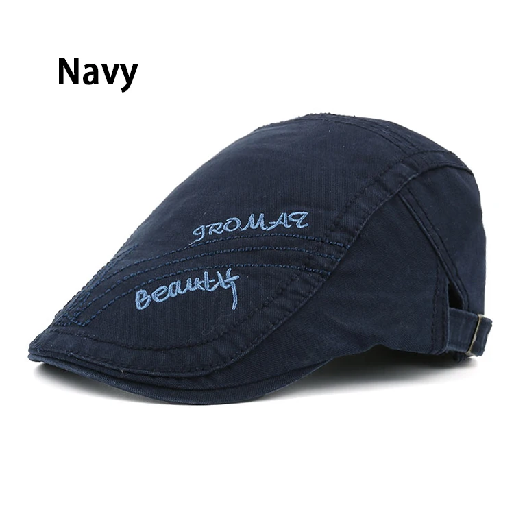 Navy JOYMAY сезон: весна–лето хлопок береты шапки для Для мужчин Повседневное кепки письмо вышивка береты Шапки Y019 - Цвет: Navy