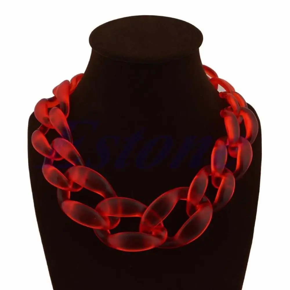 Модные ювелирные изделия акриловый воротник Массивное колье массивная цепочка ожерелье кулон W715 - Окраска металла: Red