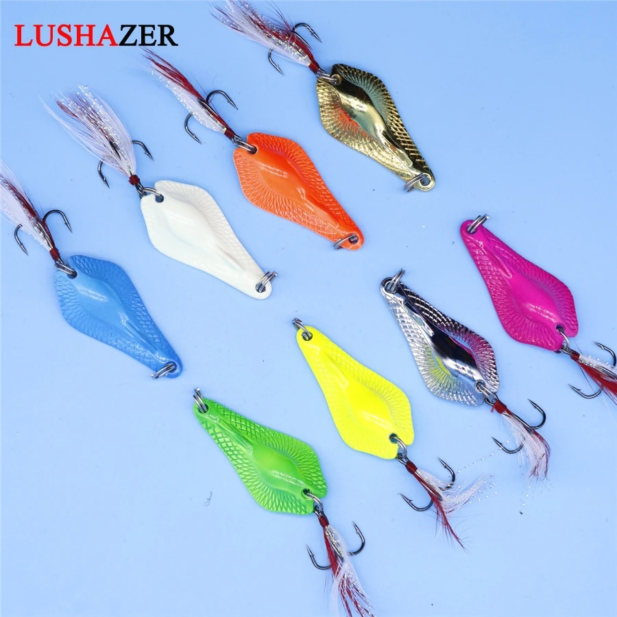 

LUSHAZER fishing spoon lure 7g 10g 14g carp fishing bait ice metal lures China hard baits isca artificial spinnerbait