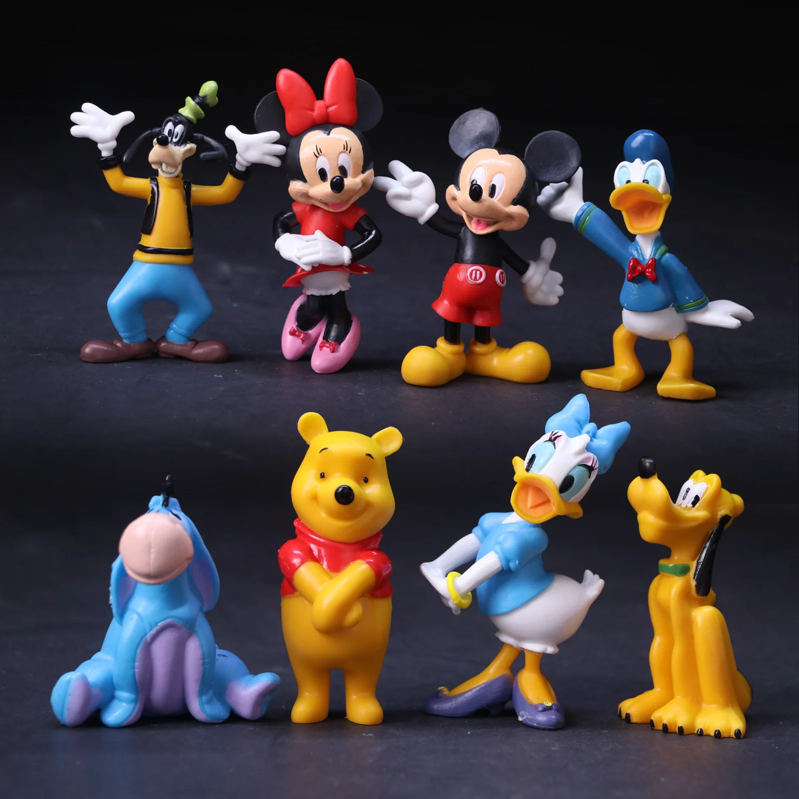 

Disney Animation Anime Handle 8 Mickey Minnie Donald Duck Pooh Bear Figurine Cake Decoration