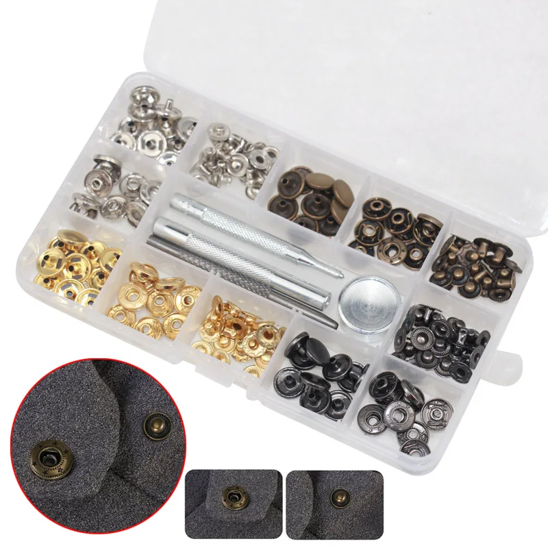 Buy Snap Fasteners Press Stud Kit Set with Tool Inbox