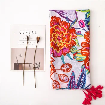 

bufandas invierno mujer women designer boho floral scarf female autumn winter ETHNIC long floral pattern scarf foulard femme